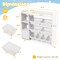 3-in-1 Kids Toy Storage Organizer with Bookshelf & Cabinet – Gray Multi-Bin Rack with 8 Plastic Bins
